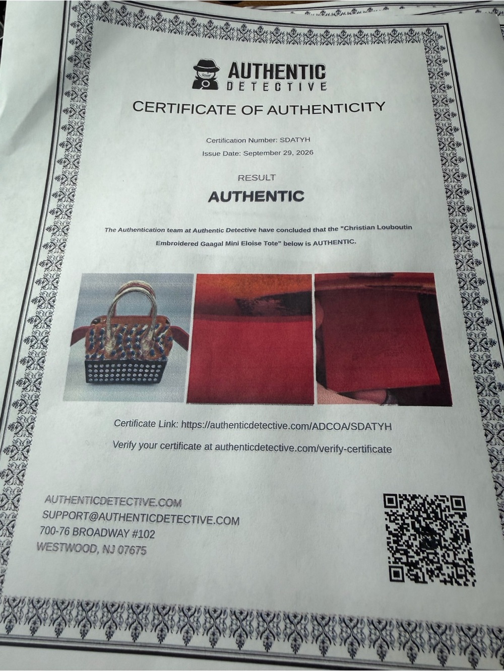 Christian Louboutin Eloise Top Handle Bag Embellished Printed Satin Mini. W/COA - Picture 14 of 14